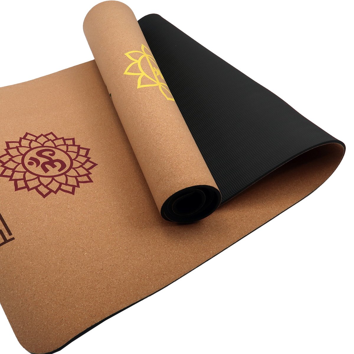 Cork Yoga Mat with Carry Straps - Chakras