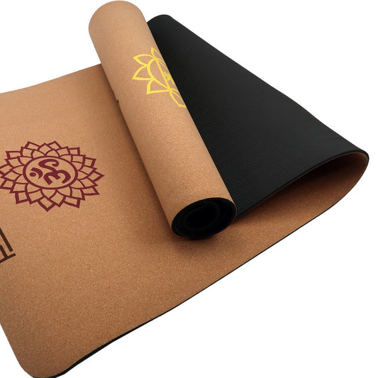 Cork Yoga Mat with Carry Straps - Chakras